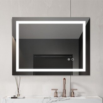 Simplie Fun 32x24 Led Lighted Bathroom Wall Mounted Mirror with High Lumen+Anti-Fog Separately Control+Dimmer Function