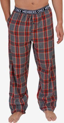 Men's Flannel Lounge Pants - Red, Gray Plaid