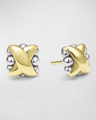 Embrace Sterling Silver and 18K Gold X Stud Earrings, 8mm