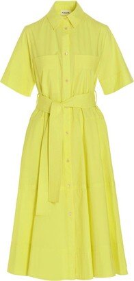 Short-Sleeved Tie-Waist Dress-AA