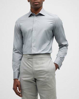 Men's French Cuff Cotton-Silk Dress Shirt