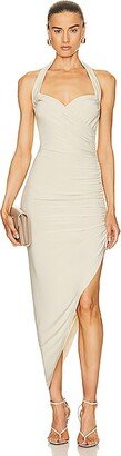 Cayla Side Drape Gown in Nude