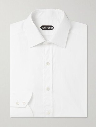 Cutaway-Collar Cotton-Poplin Shirt