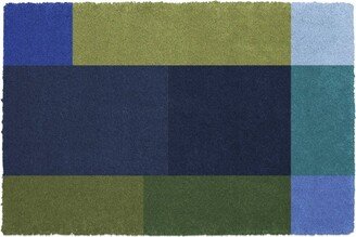 2'x3' Colorstar Tiers Indoor Door Mat Green/Blue