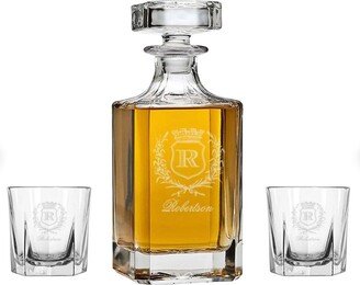 Custom Engraved Glass Opulence Decanter™, Personalized, Holiday, Groomsman, Dad Gift, Last Name, Monogram Or Initials, Ships in 48 Hours