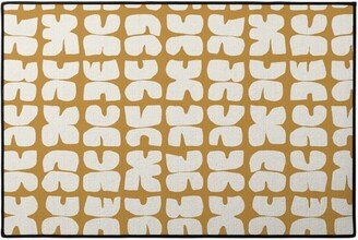 Door Mats: Xpot Block Print - Yellow And Cream Door Mat, Yellow