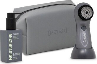 MetroMan 3-Piece Moisturizing Face Wash & USB Facial Brush Travel Set