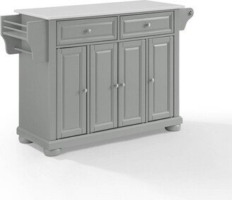 Alexandria Granite Top Kitchen Island/Cart Gray