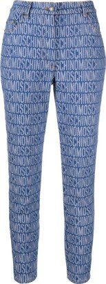 Monogram-Print Skinny Jeans