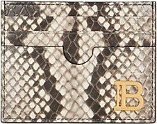 B Buzz Snake Embossed Leather Card Case