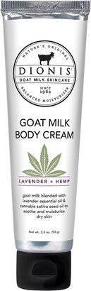 Lavender and Hemp Goat Milk Body Cream, 3.3 oz.