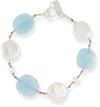 Margo Morrison Crystal, Pearl & Aquamarine Bracelet