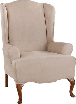 Ultimate Stretch Suede Wing Chair Slipcover