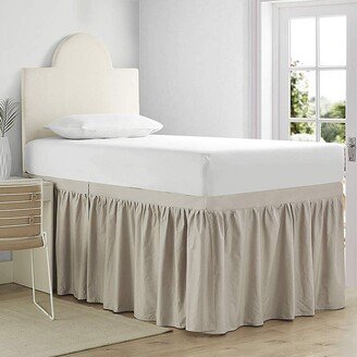 Dorm Sized Cotton Bed Skirt Panel with Ties