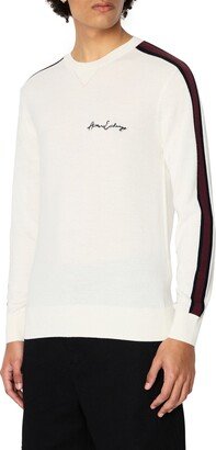 Signature Logo Stripe Virgin Wool Blend Sweater