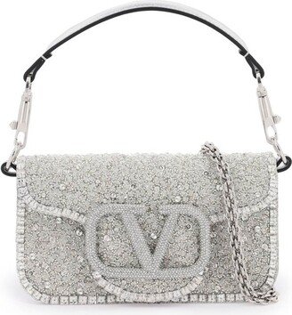 VLogo Embellished Foldover Top Shoulder Bag