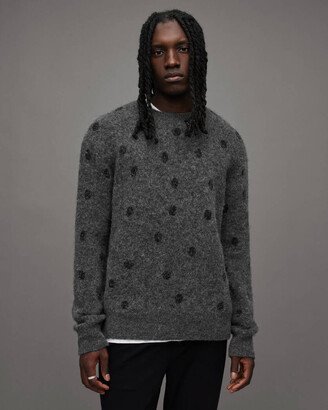 Polk Dot Jacquard Relaxed Crew Sweater