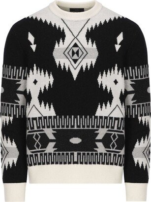 Icon Jacquard Crewneck Knitted Jumper