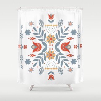 Scandinavian Rosemaling Shower Curtain