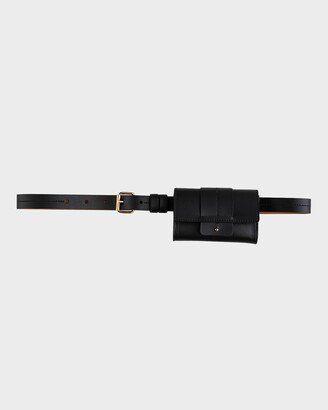 Vaincourt Paris L Audacieuse Leather Belt w/ Pouch