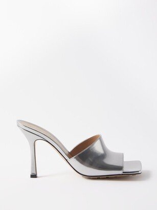 Stretch 90 Square-toe Metallic-leather Mules