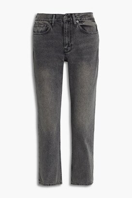 Le Piper cropped faded straight leg jeans