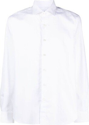 Cutaway-Collar Poplin Shirt