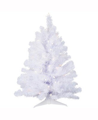 2 ft Crystal White Spruce Artificial Christmas Tree With 50 Clear Lights