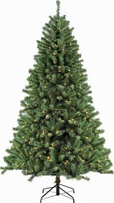 Puleo International 7.5 ft. Pre-Lit Noble Fir Artificial Christmas Tree with 600 Clear Ul listed Lights