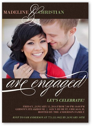 Engagement Party Invitations: We Are Engaged Engagement Party Invitation, Brown, Matte, Signature Smooth Cardstock, Square