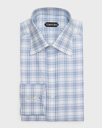 Men's Cotton Check Slim Fit Dress Shirt