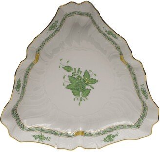 Chinese Bouquet Green Triangle Dish