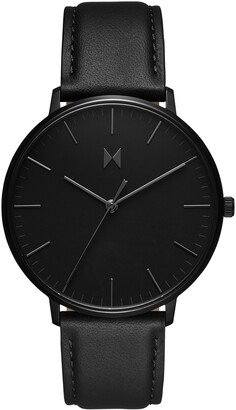 Men's Legacy Black Leather Strap Watch, 42mm