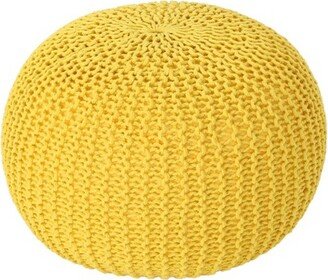 Abena Modern Knitted Cotton Round Pouf