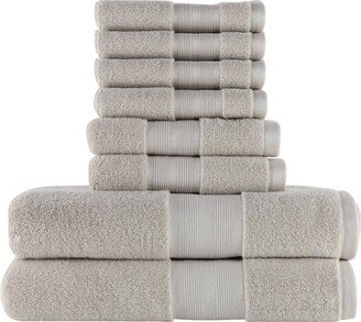 8pc 100% Organic Cotton Bath Towel Set Stone - Made Here