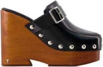 Paris Side-Buckle Slip-On Clog Mules