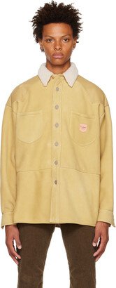 Tan Buttoned Shearling Jacket