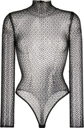 Fena diamond-lace bodysuit