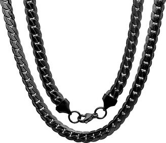 Anthony Jacobs Cuban Flat Curb Chain Necklace