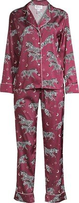 Averie Sleep Two-Piece Zebra Print Pajama Set-AC