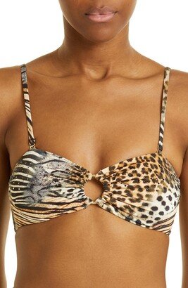 For the Love of Leo Embellished Animal Print Two-Piece Swimsuit