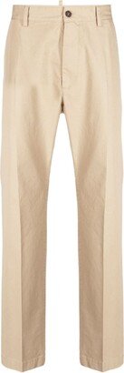 Logo-Print Cotton Straight-Leg Trousers