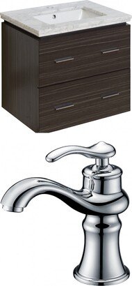 24-in. W x 18-in. D Plywood-Melamine Vanity Set In Dawn Grey With Single Hole CUPC Faucet - Dawn Grey-AA