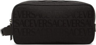 Logo jacquard nylon toiletry bag