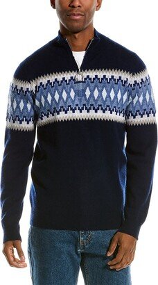 Scott & Scott London Fairisle Wool & Cashmere-Blend 1/2-Zip Mock Sweater