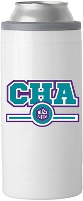 Charlotte Hornets 12 oz Letterman Slim Can Cooler - White, Silver