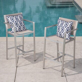 Cape Coral Outdoor 29.50 Inch Mesh Aluminum Barstools