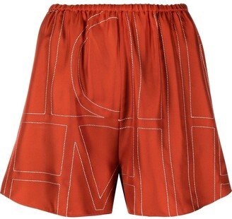 Monogram-Print Silk Shorts