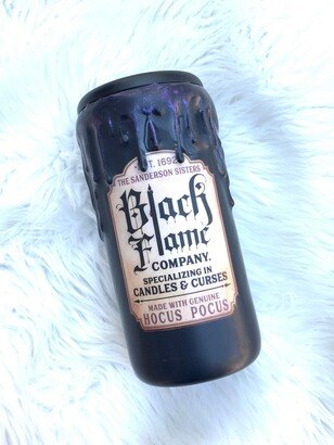 Black Flame Candle Slim Can Cooler | On Matte Halloween Skinny Cozie