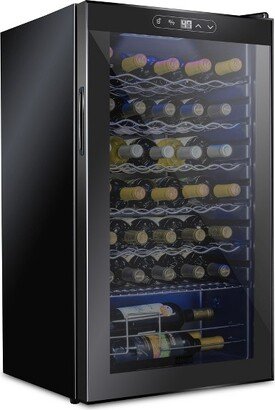 Schmecke 18.7 in. 34 Bottle Compressor Freestanding Wine and Beverage Cooler